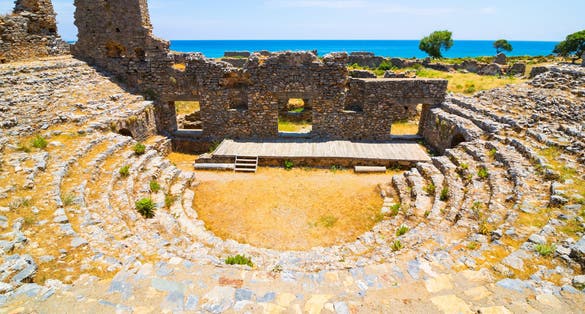 Photo of Odeon of Anemurium Ancient City in Anamur ,Mersin ,Turkey.