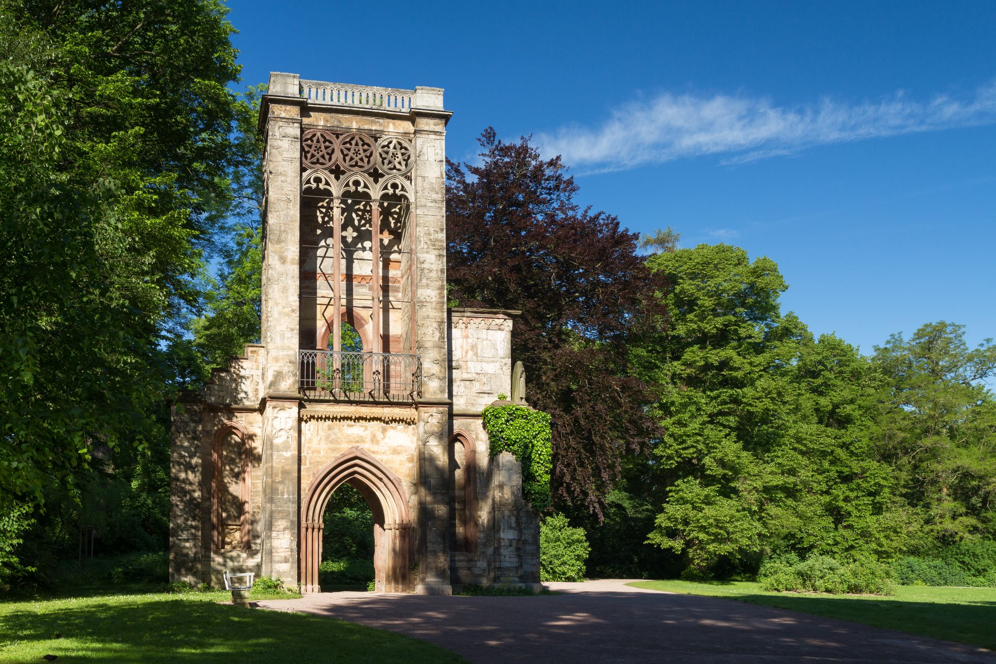 Ruins of the former venue at the Park an der Ilm, Weimar, Thuringia, Germany