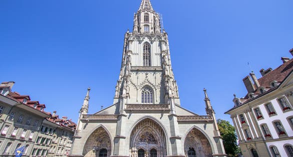 Photo of famous cathedral of Bern in Switzerland.
