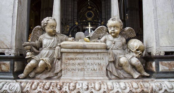 Tomb of King Gustav Vasa and two of his wives in Uppsala Cathedral (Uppsala domkyrka) in Sweden