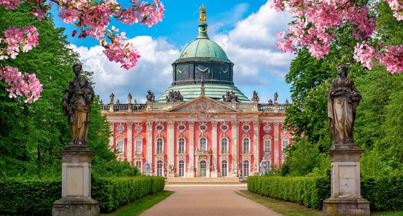 New Palace (Neues Palais) in Sanssouci park in spring, Potsdam, Germany