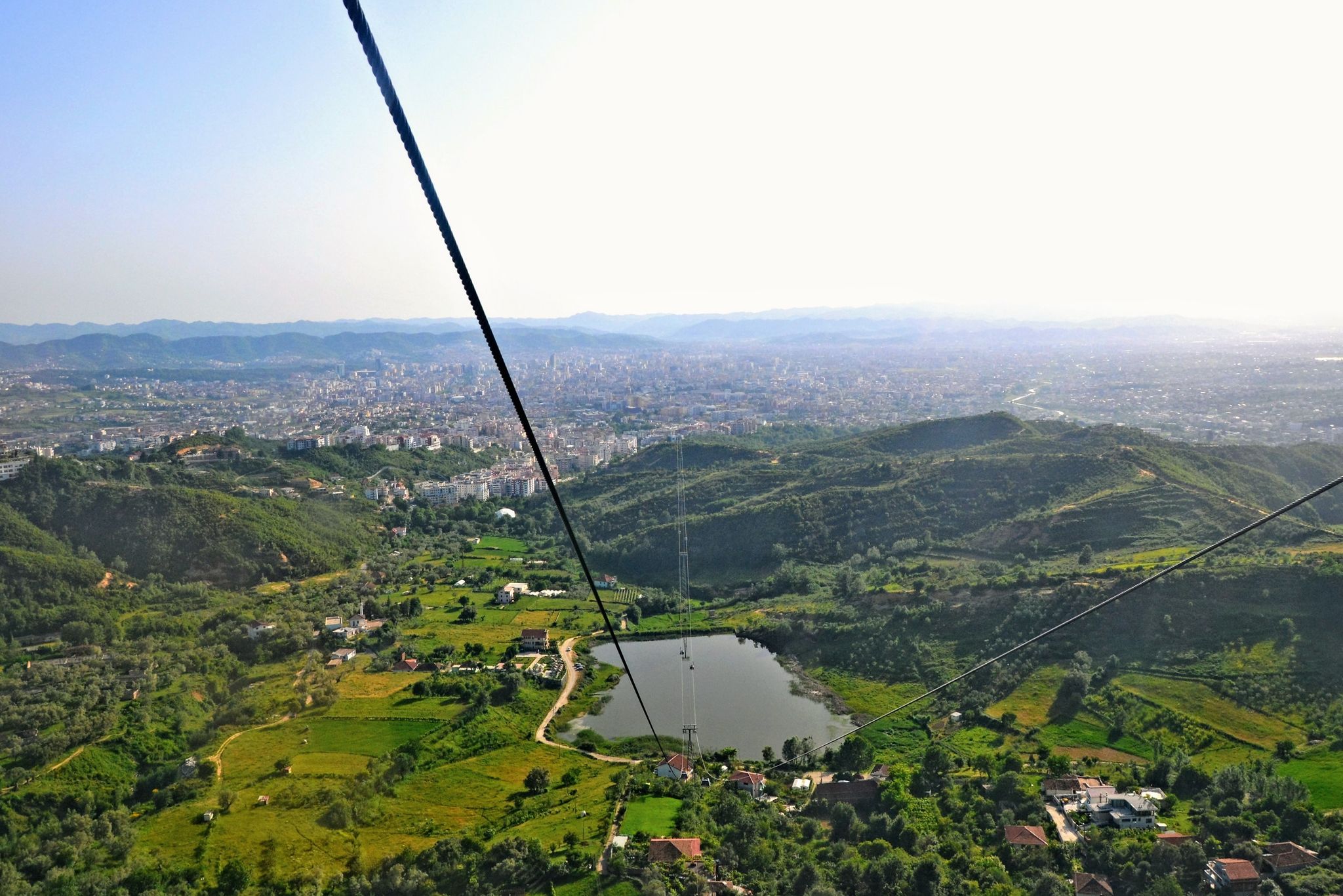 photo of view of Aerial view of Tirana city ​​and outskirts, Albania.