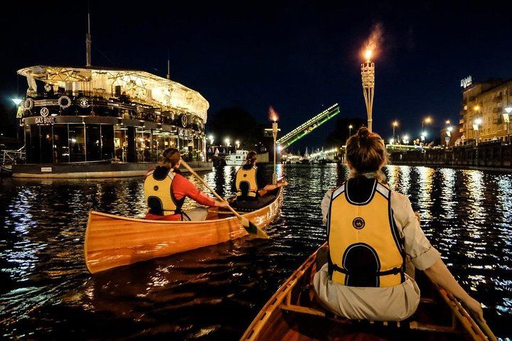 Night Canoe City Tour in Klaipeda