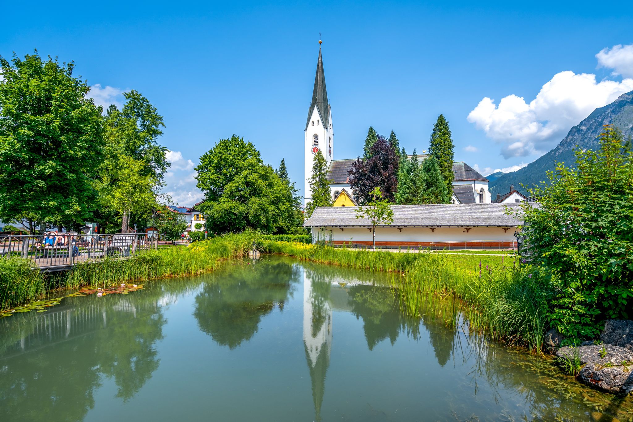 Photo of Saint Johannes Baptist Church in Oberstdorf, Bavaria, Germany .
