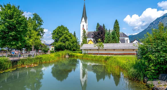 Photo of Saint Johannes Baptist Church in Oberstdorf, Bavaria, Germany .