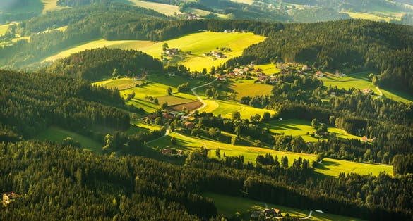 Photo of view from Shockl mountain in Graz, Austria.