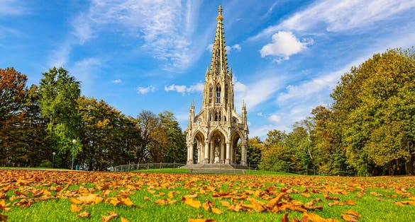The monument of the King Leopold I in the neo-Gothic style in Laeken park in Brussels, Belgium, Europe
