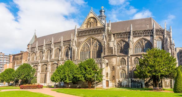 View at the Saint Jacques church in Liege, Belgium
