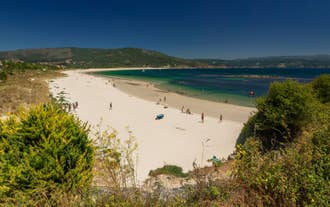 Photo of Santander city beach aerial panoramic view.