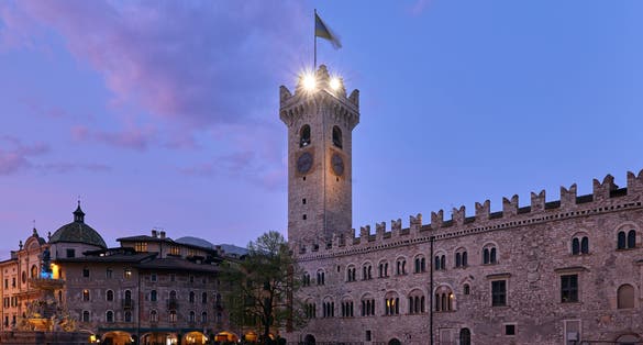 Tridentine Diocesan Museum in the Duomo square in the evening