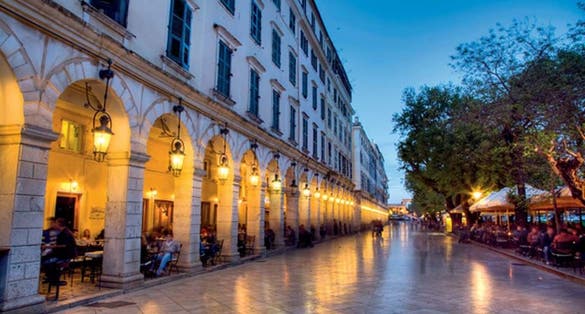 photo of view ofSpianáda,Corfu Greece.