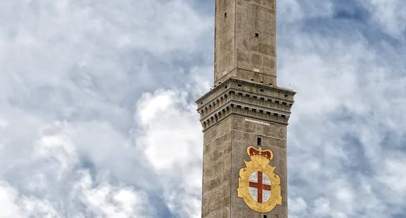 photo of View at Lighthouse of Genoa in Italy.