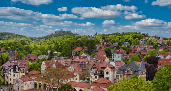view on city eisenach thuringia germany