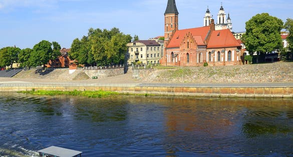 Kaunas, Lithuania - Nemen River and Church of Vytautas the Great