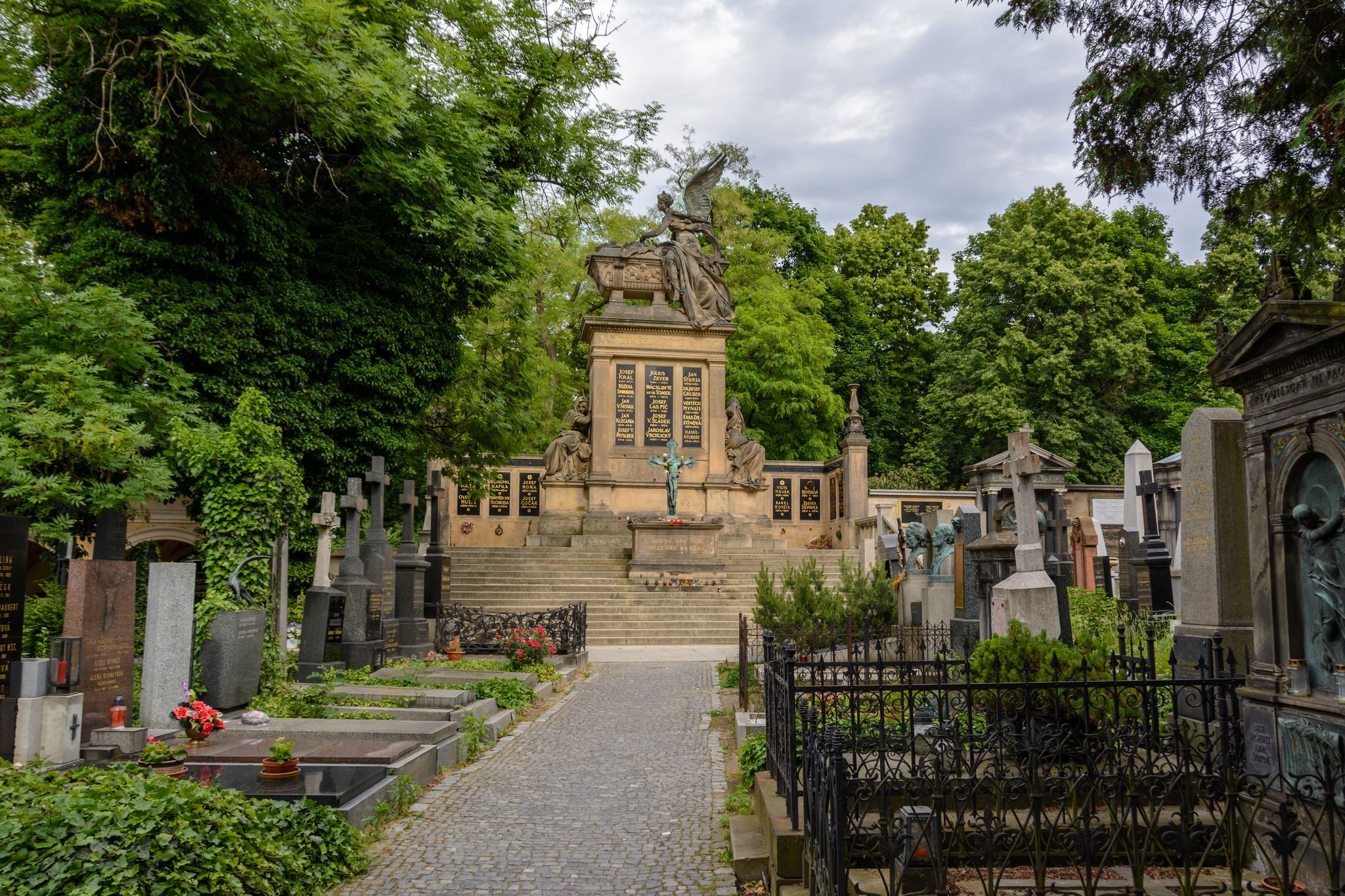 Photo of Old cemetery Vysehrad in Prague, Czech Republic.