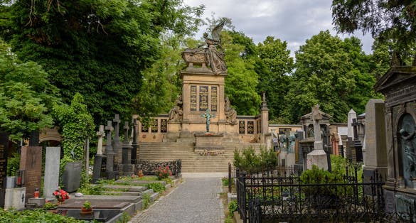 Photo of Old cemetery Vysehrad in Prague, Czech Republic.