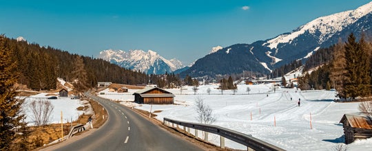 photo of view of Beautiful alpine winter view near the former olympic town Seefeld, Tyrol, Austriay.