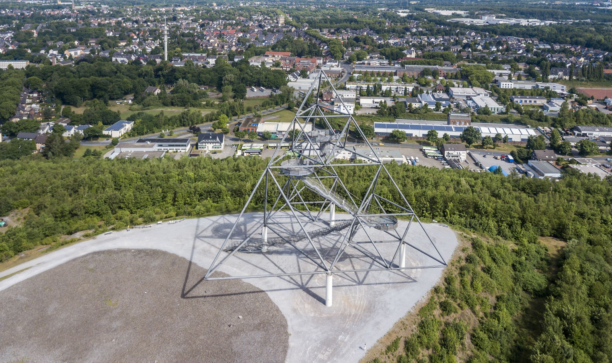 photo of view of Aerial view of Tetraeder on the former mine dump in Bottrop, Germany.