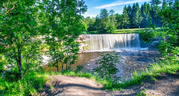 Photo of Jagala waterfalls in summer season, Estonia.