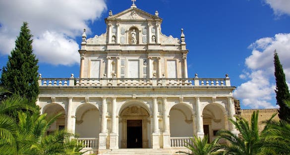 Chartreuse monk at the entrance of the chapel in the Evora monastery, Portugal