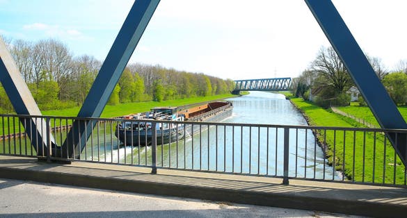 Photo of Mittellandkanal in Osnabruecker Land, Lower Saxony, Germany.