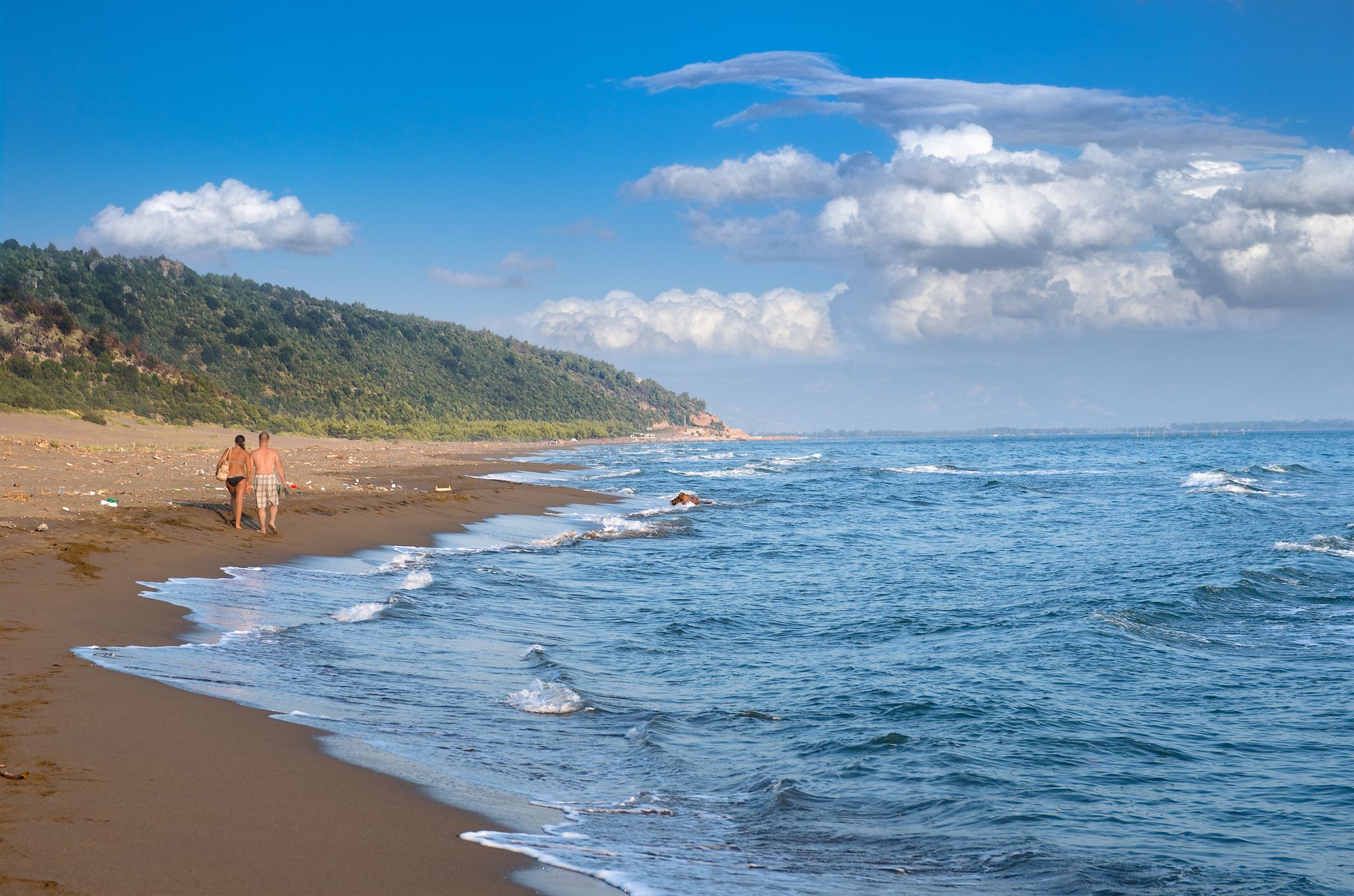 Photo of  the deserted beach of "Rana e Hedhun" in Shengjin, northern Albania.