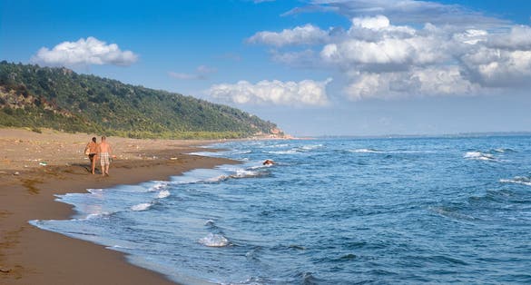 Photo of  the deserted beach of "Rana e Hedhun" in Shengjin, northern Albania.