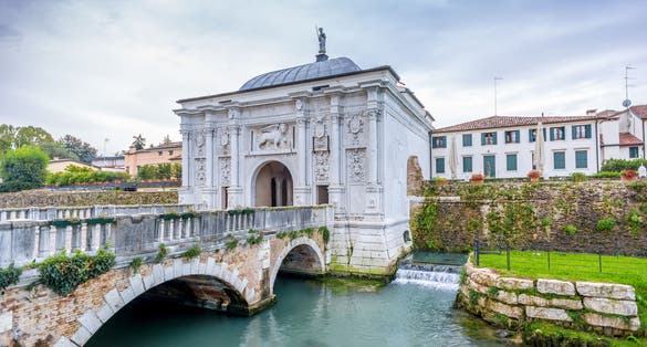 Gate to old city of Treviso in Italy