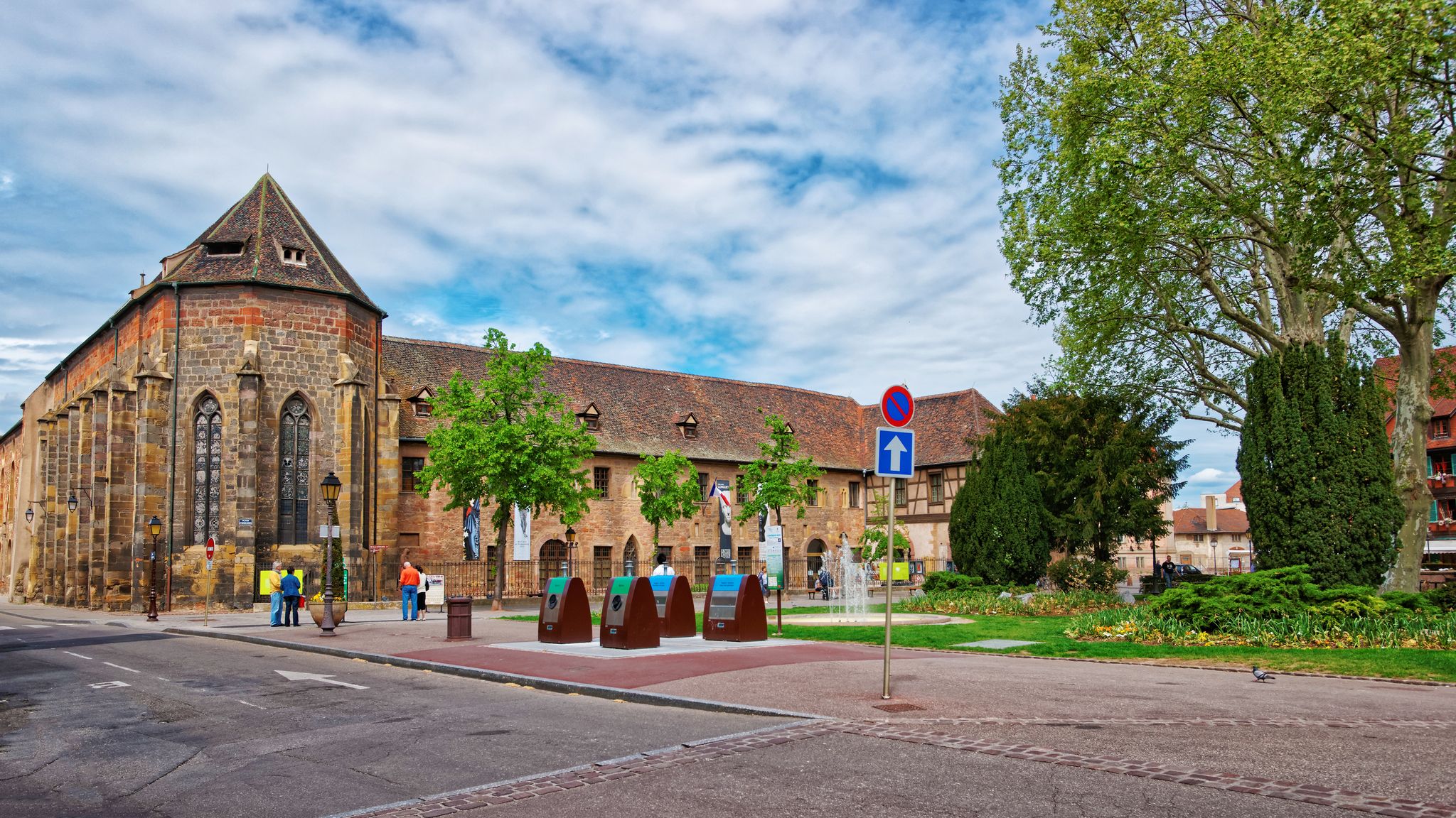Photo of Unterlinden Museum in the Old city of Colmar, Haut Rhin in Alsace, France.