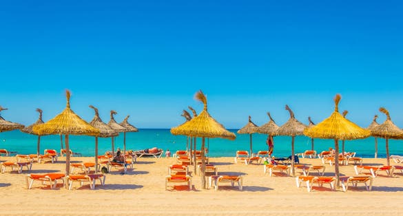Photo of Playa de Palma beautiful beach at Palma de Mallorca, Spain.