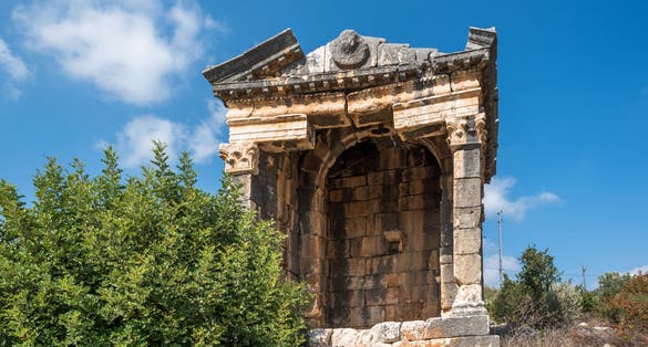 Photo of exterior view of Demircili Monumental tombs located in Demircili Village, Silifke ,Mersin, Turkey.