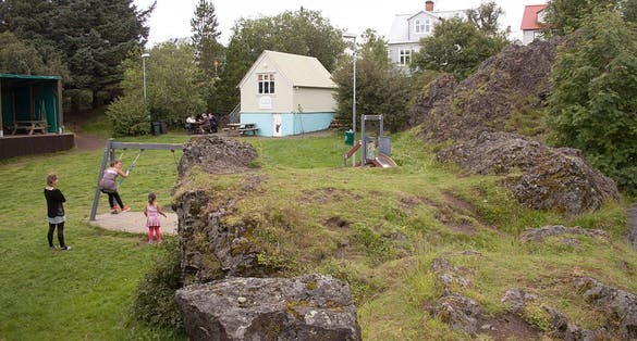 photo of view of Leiksvæði í hellisgerði, Hafnarfjörður.