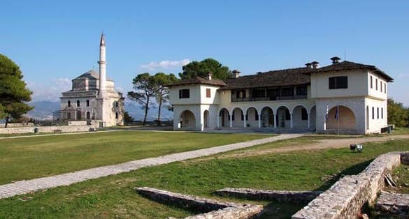 photo ofThe Byzantine Museum of Ioannina, with the Fethiye Mosque in the background, in the old citadel (Its Kale) of the city, Ioannina, Greece.