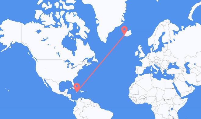 Kingston to Reykjavik