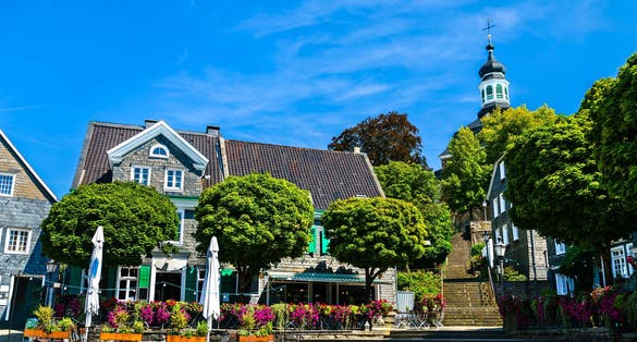 Townscape of Solingen-Grafrath in North Rhine-Westphalia, Germany