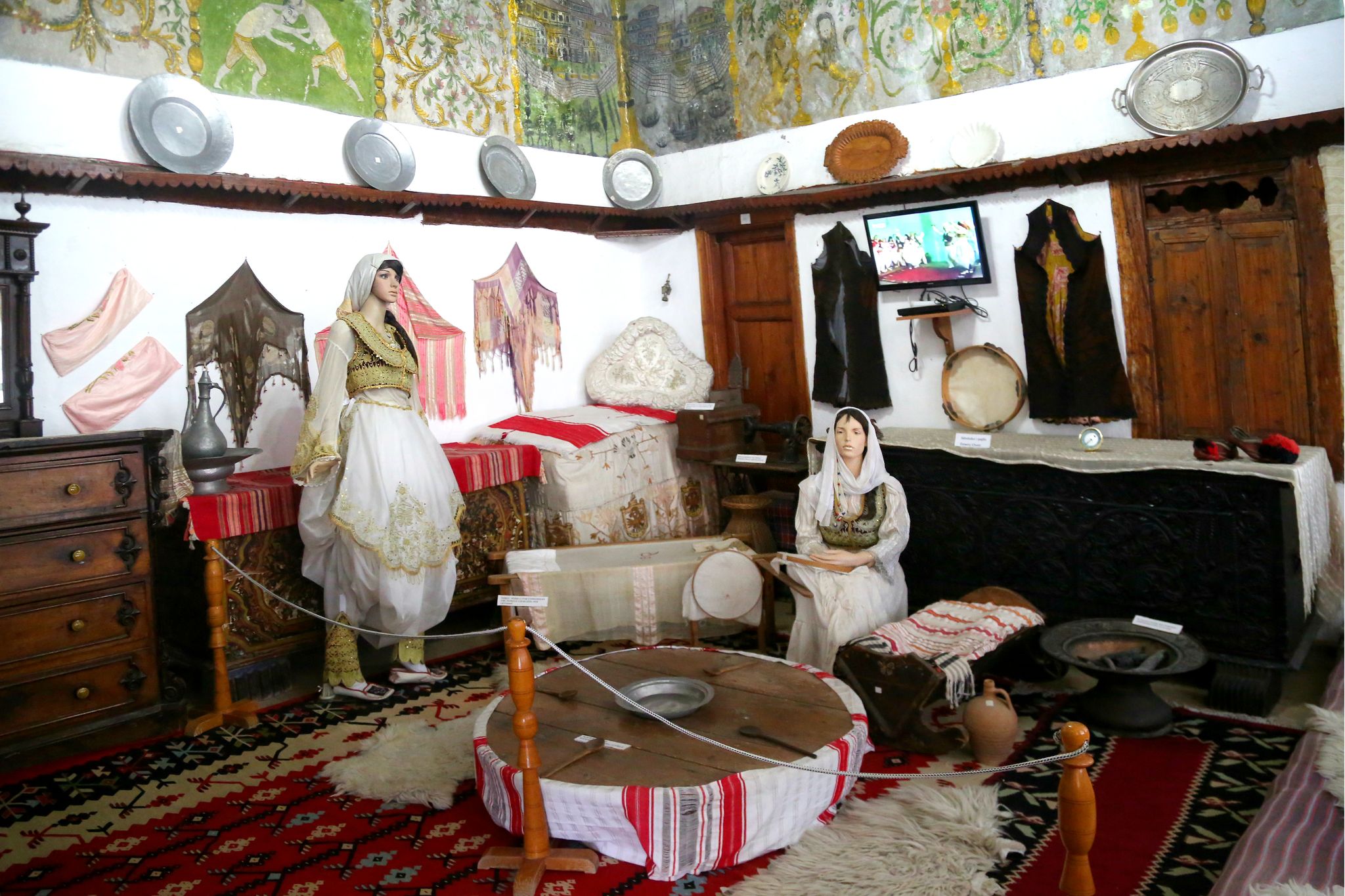 Photo of Ethnographic Museum interior is located in Kruja in Albania.