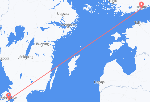 Copenhagen to Helsinki