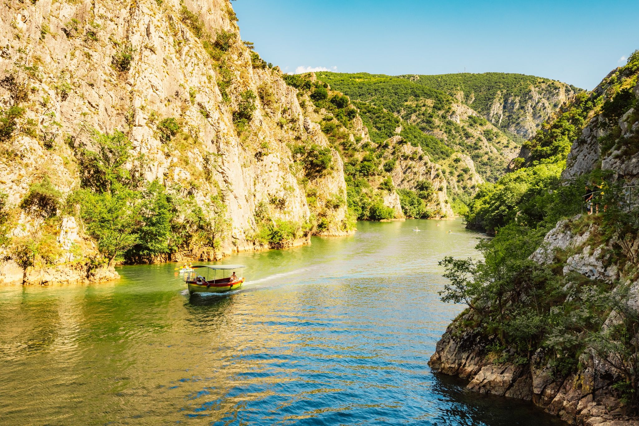 popular tourist destination - Matka Canyon. Wonderful morning scene of North Macedonia, Europe..