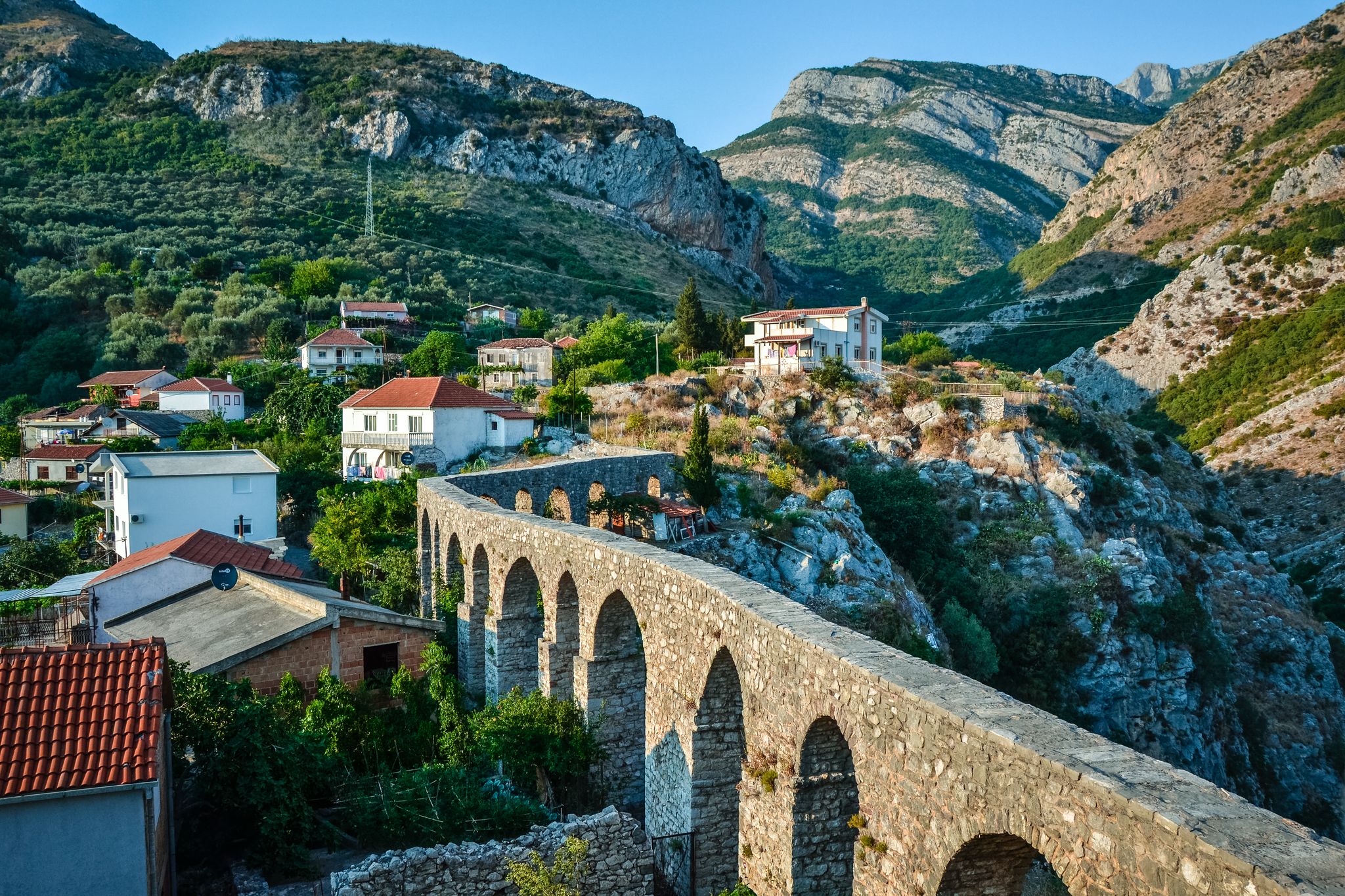 Photo of Turkish aqueduct in Stari Bar, Montenegro.
