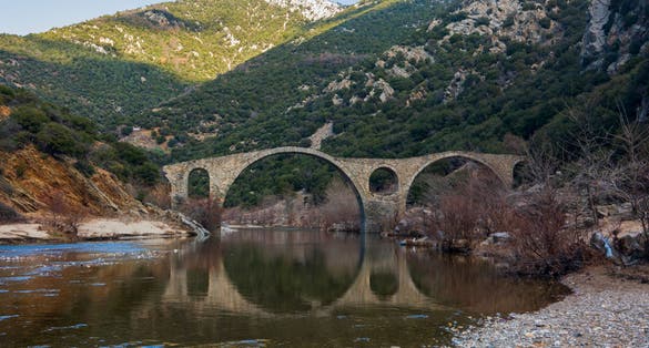 beautifull bridge landscape in komotini