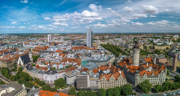 photo of view of Koblenz old town aerial panoramic view. Koblenz is a city on the Rhine where it is joined by Moselle river.