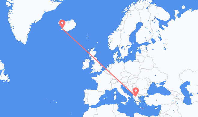 Reykjavik to Kastoria Regional Unit