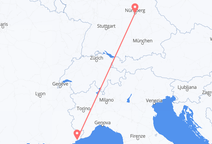 Nürnberg nach Nizza