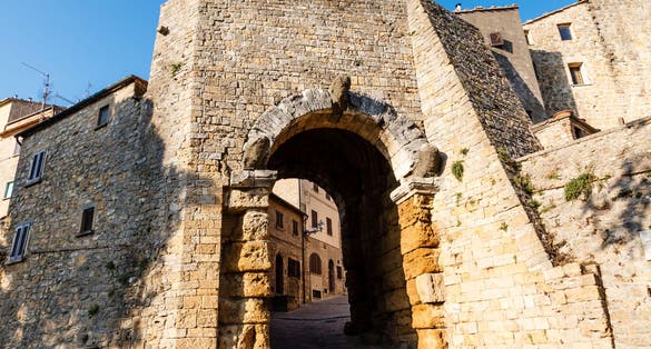 photo of Ancient Etruscan Gate of Volterra in Italy,hPerugia Italy.