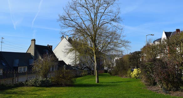 Photo of Small garden between houses at Lisieux ,France.
