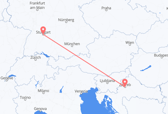Zagreb to Stuttgart