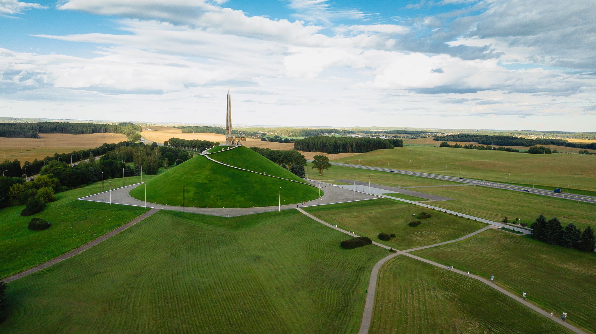 Photo of aerial view of The Mound of Glory. Minsk. Belarus.