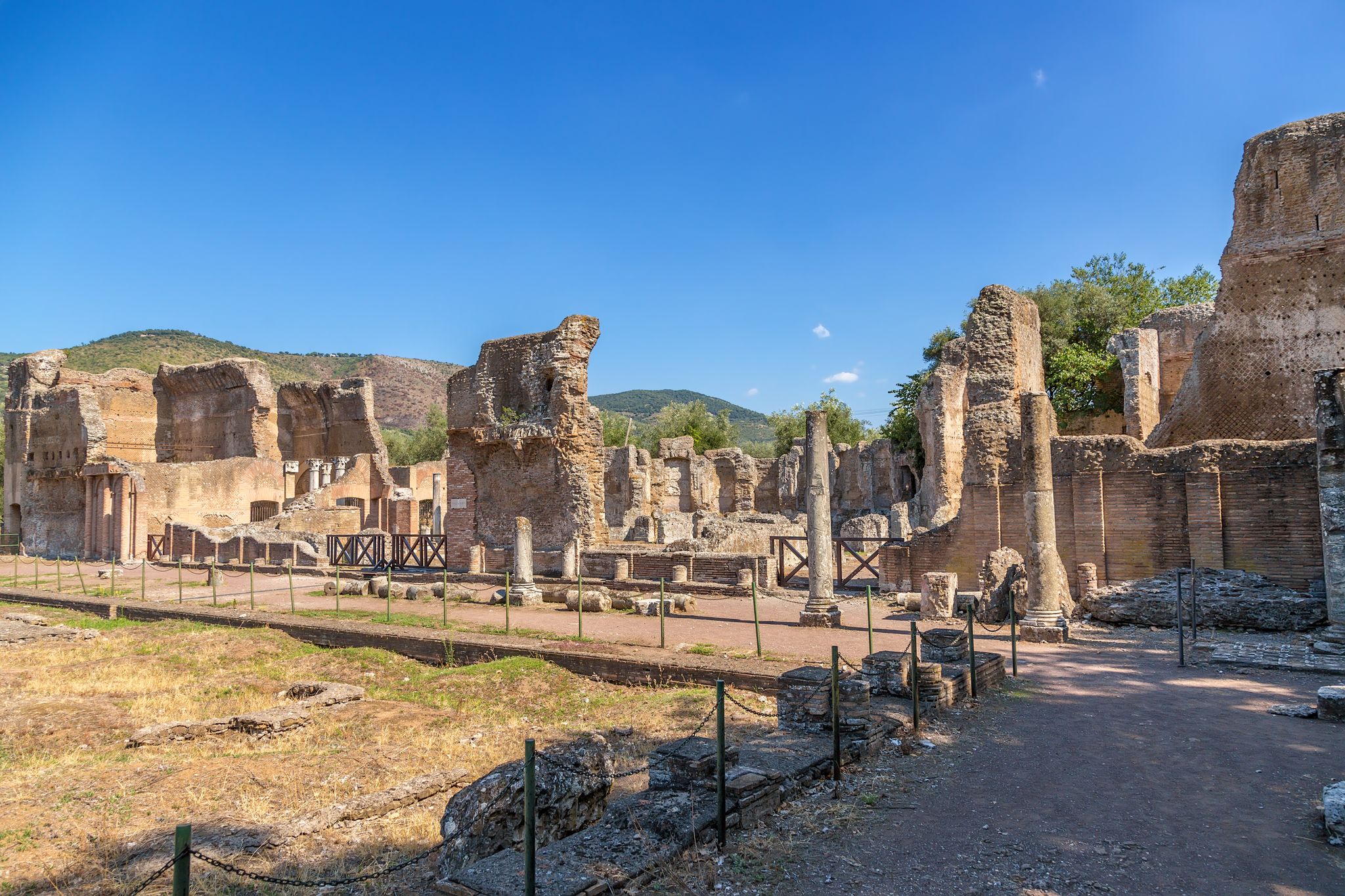 Tivoli, Italy. View of the ruins of the Golden Square at Villa Adriana. UNESCO list.