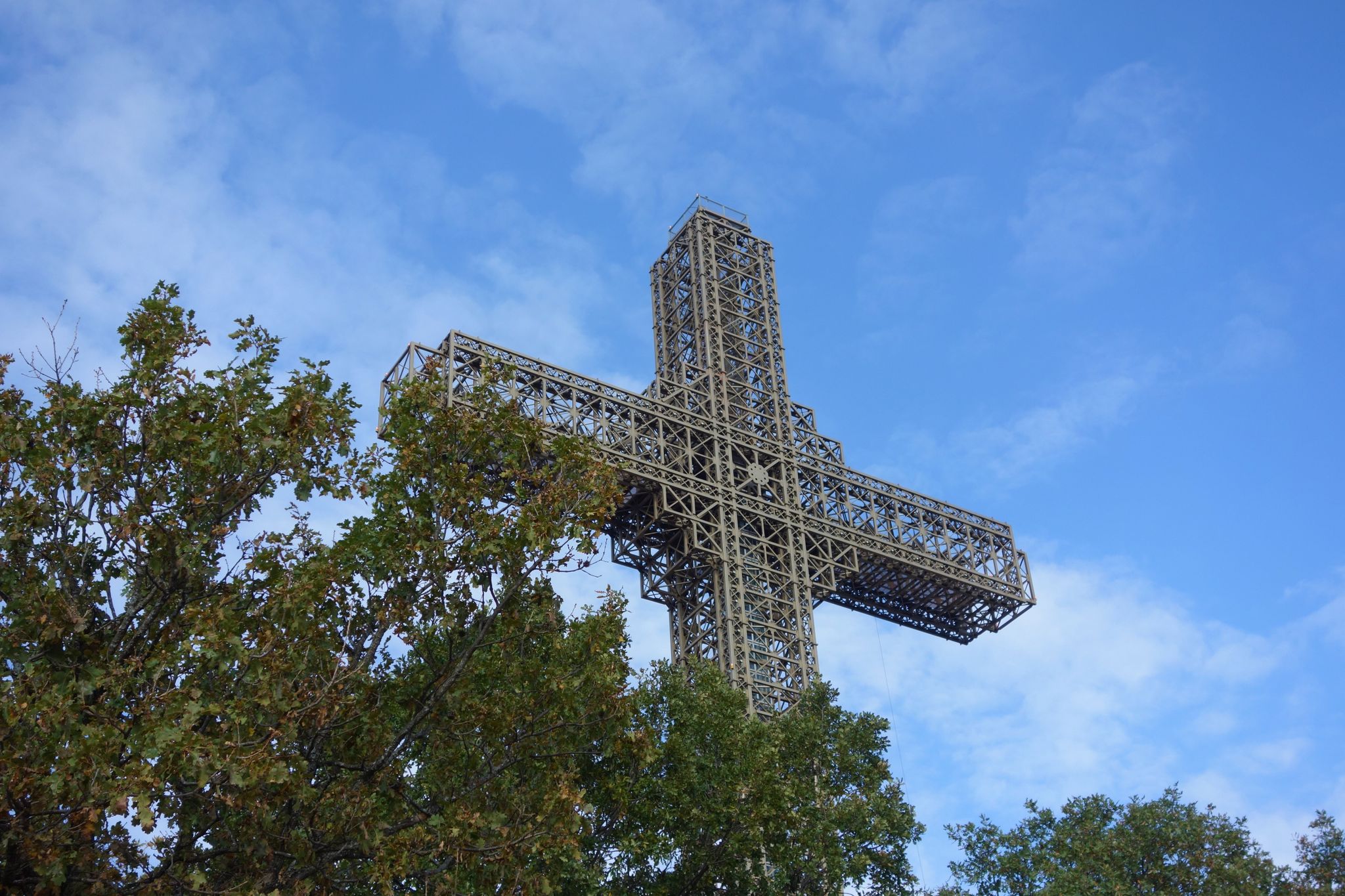 Photo of Millennium cross on a top of the Vodno mountain hill above Skopje, Macedonia.