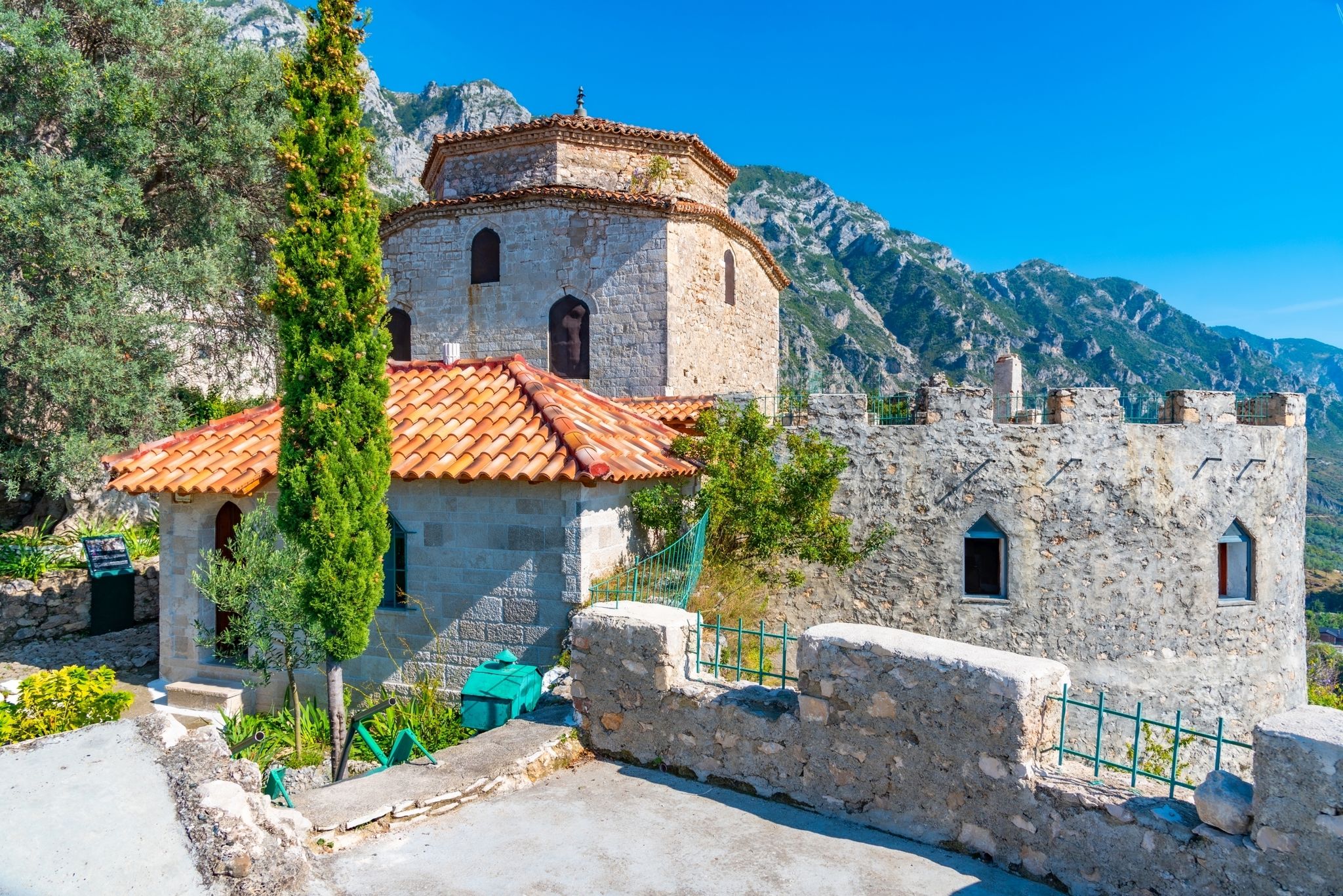 Photo of Dollma Bektashi Teqe at Kruja Castle in Albania.